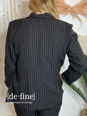 Black Pin Stripe Blazer and Pants - Sold Separately