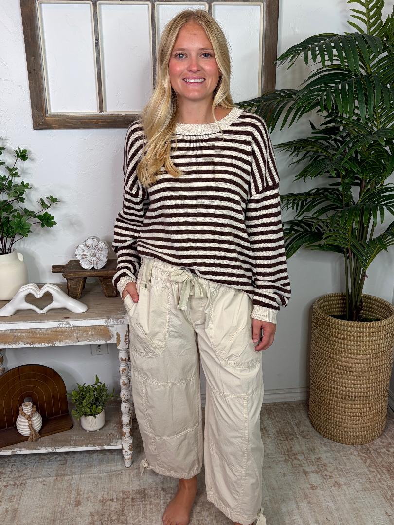 Bone or Navy Washed Jogger Pants