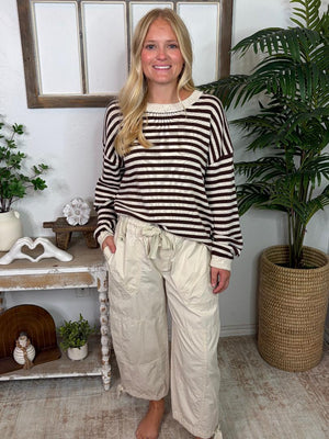 Bone or Navy Washed Jogger Pants