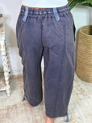 Bone or Navy Washed Jogger Pants