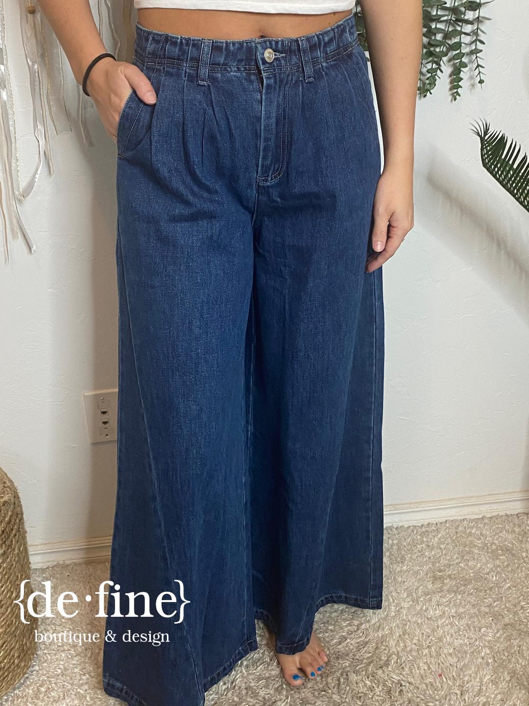 Dark Denim Wide Leg Jeans