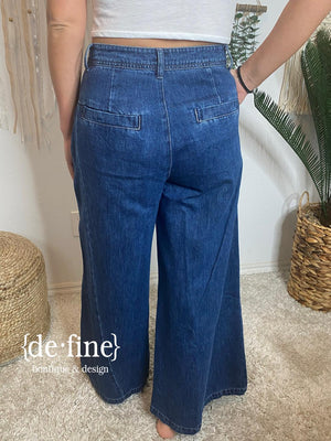 Dark Denim Wide Leg Jeans