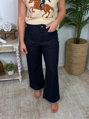 Denim Mineral Washed Straight Pants