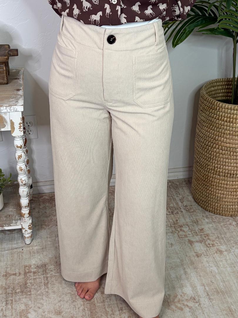 Bone Corduroy Straight Leg Pants