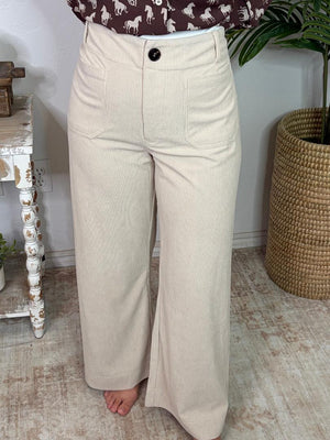 Bone Corduroy Straight Leg Pants