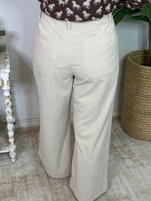 Bone Corduroy Straight Leg Pants