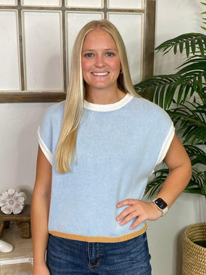 Icy Blue Sleeveless Sweater