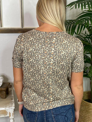 Leopard Short Sleeve Super Soft Sweater