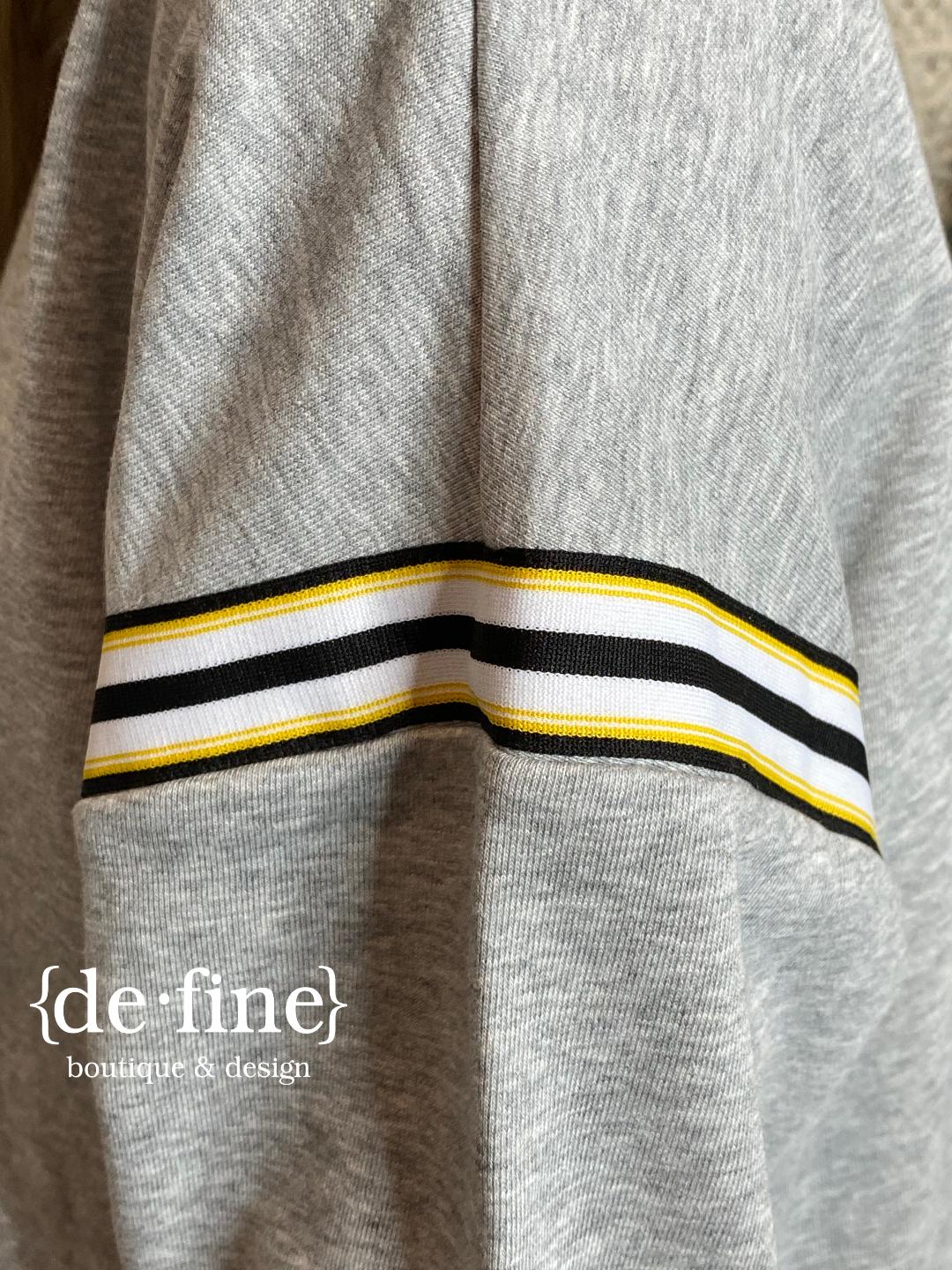 Gray Sweatshirt with Savage Striped Layer Top