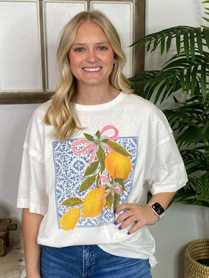 Lemon Print Graphic Tee