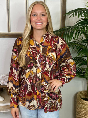 Ruby Amber Button Down Top