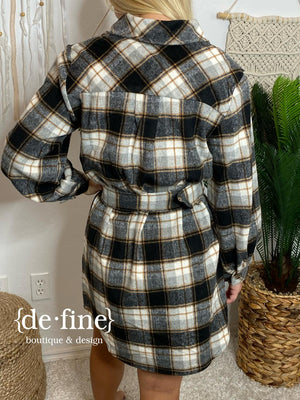 Must Have Plaid Belted Dress