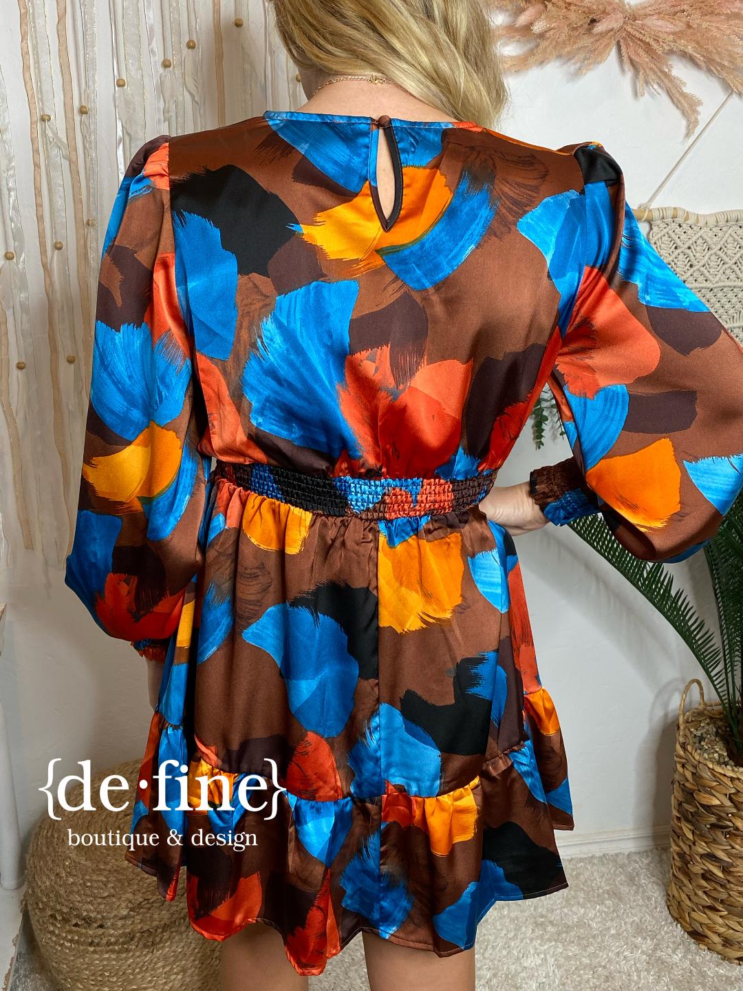 Autumn Painted Sky Abstract Dress