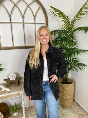 DOORBUSTER! Washed Corduroy Shacket in 4 Colors