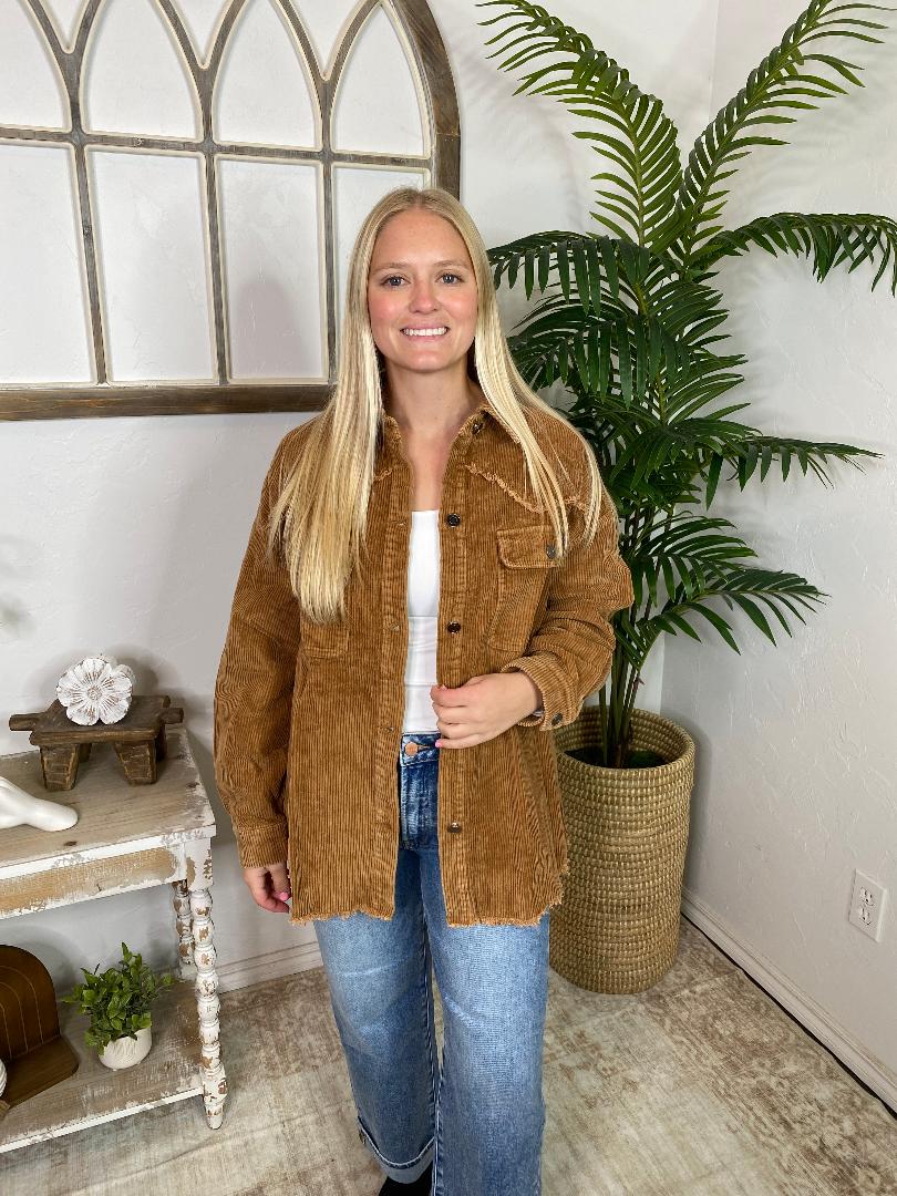 DOORBUSTER! Washed Corduroy Shacket in 4 Colors