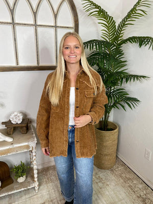 DOORBUSTER! Washed Corduroy Shacket in 4 Colors