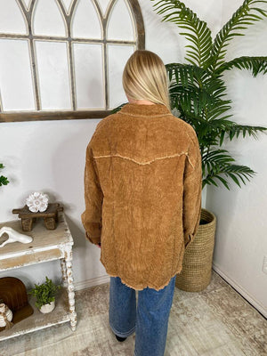 DOORBUSTER! Washed Corduroy Shacket in 4 Colors