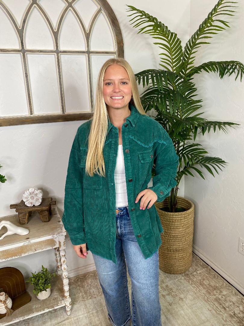 DOORBUSTER! Washed Corduroy Shacket in 4 Colors