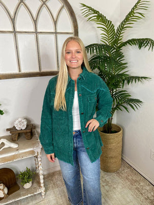 DOORBUSTER! Washed Corduroy Shacket in 4 Colors