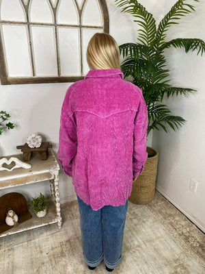 DOORBUSTER! Washed Corduroy Shacket in 4 Colors