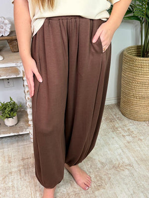 Brown Slouchy Scuba Joggers