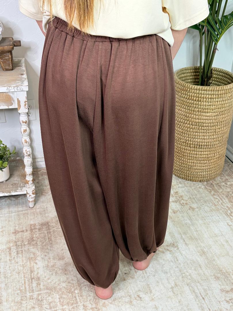 Brown Slouchy Scuba Joggers