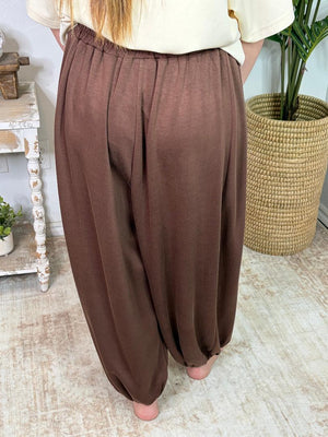 Brown Slouchy Scuba Joggers