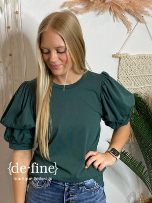 Double Bubble Sleeve Tee in 3 Colors