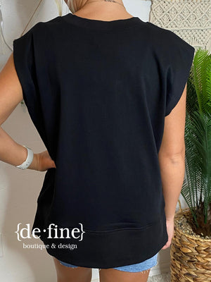 Sleeveless Tee in Black or Olive