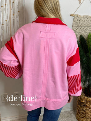 Lover Pink & Red Sweatshirt in Regular & Curvy