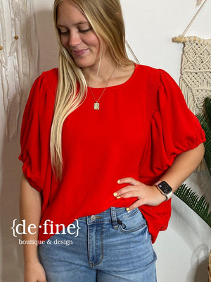 Red or Black Batwing Blouse