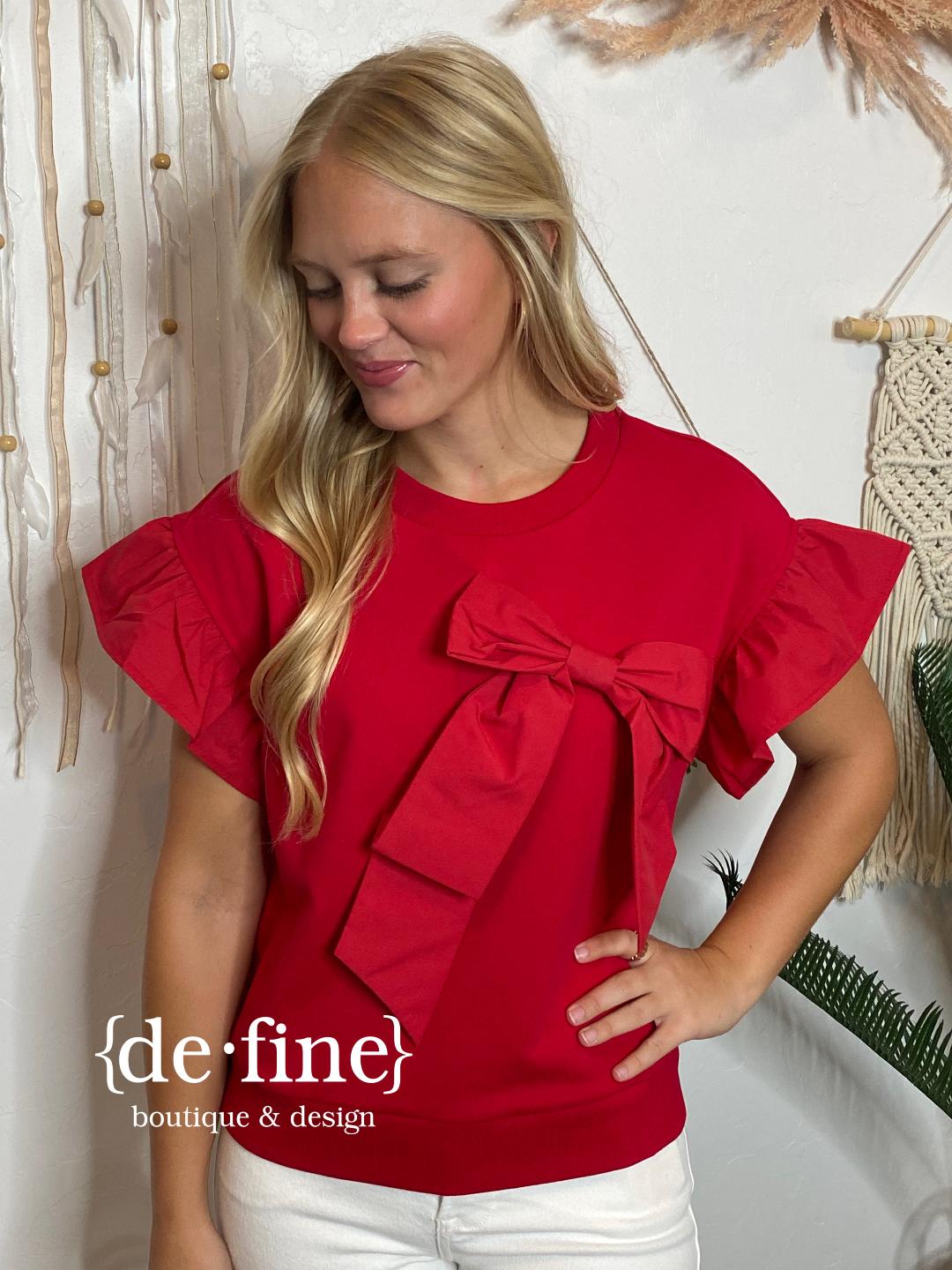 Statement Red Bow Top