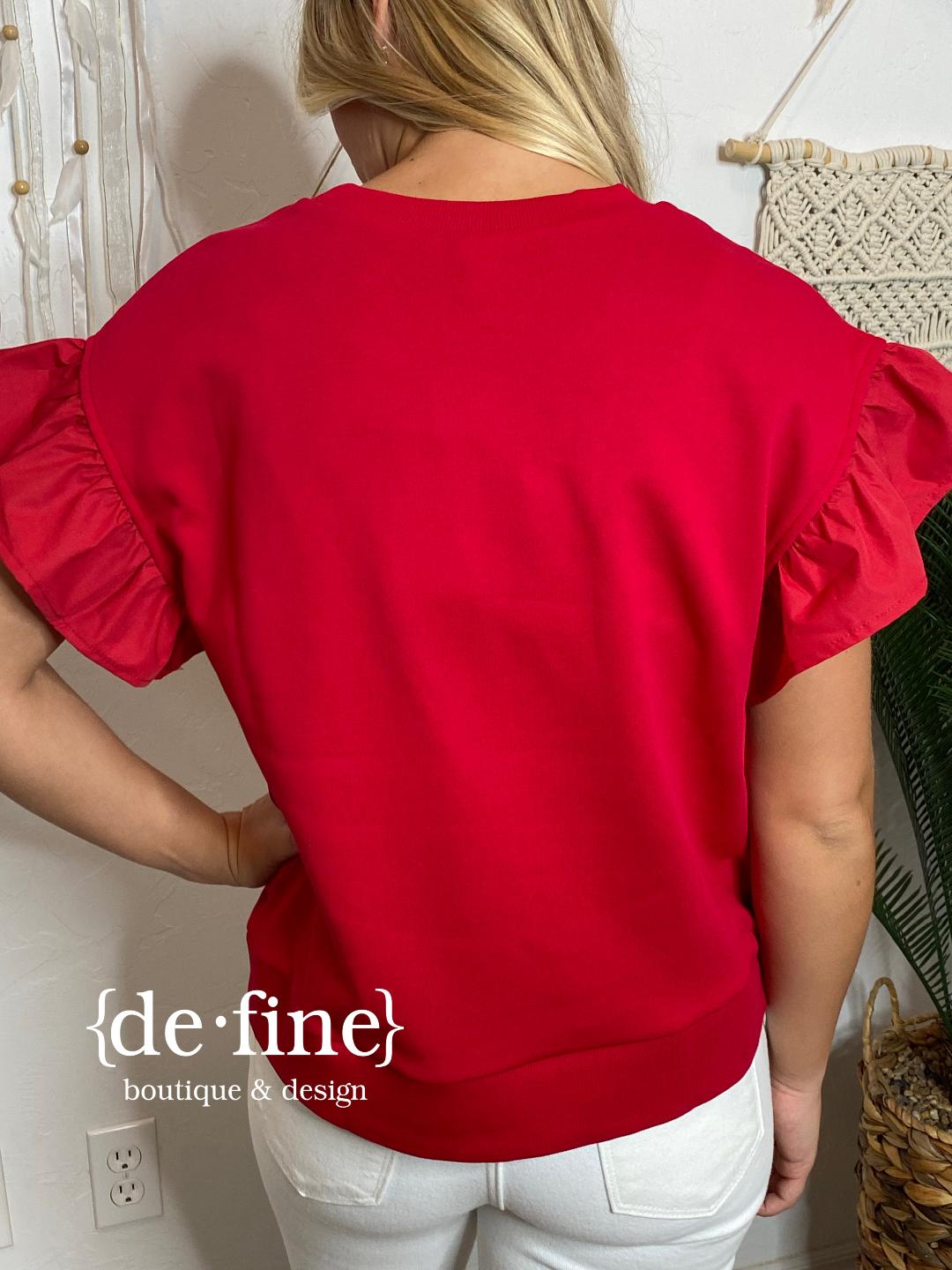 Statement Red Bow Top