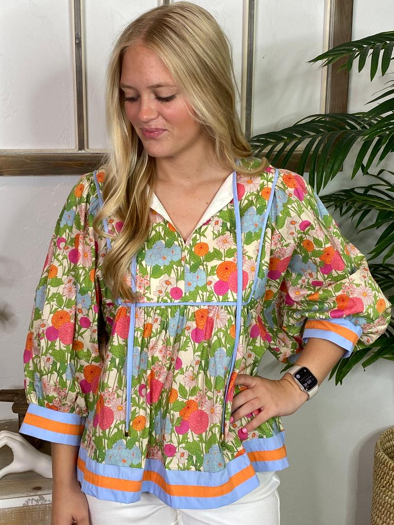 Marigold Floral Blouse S-2XL