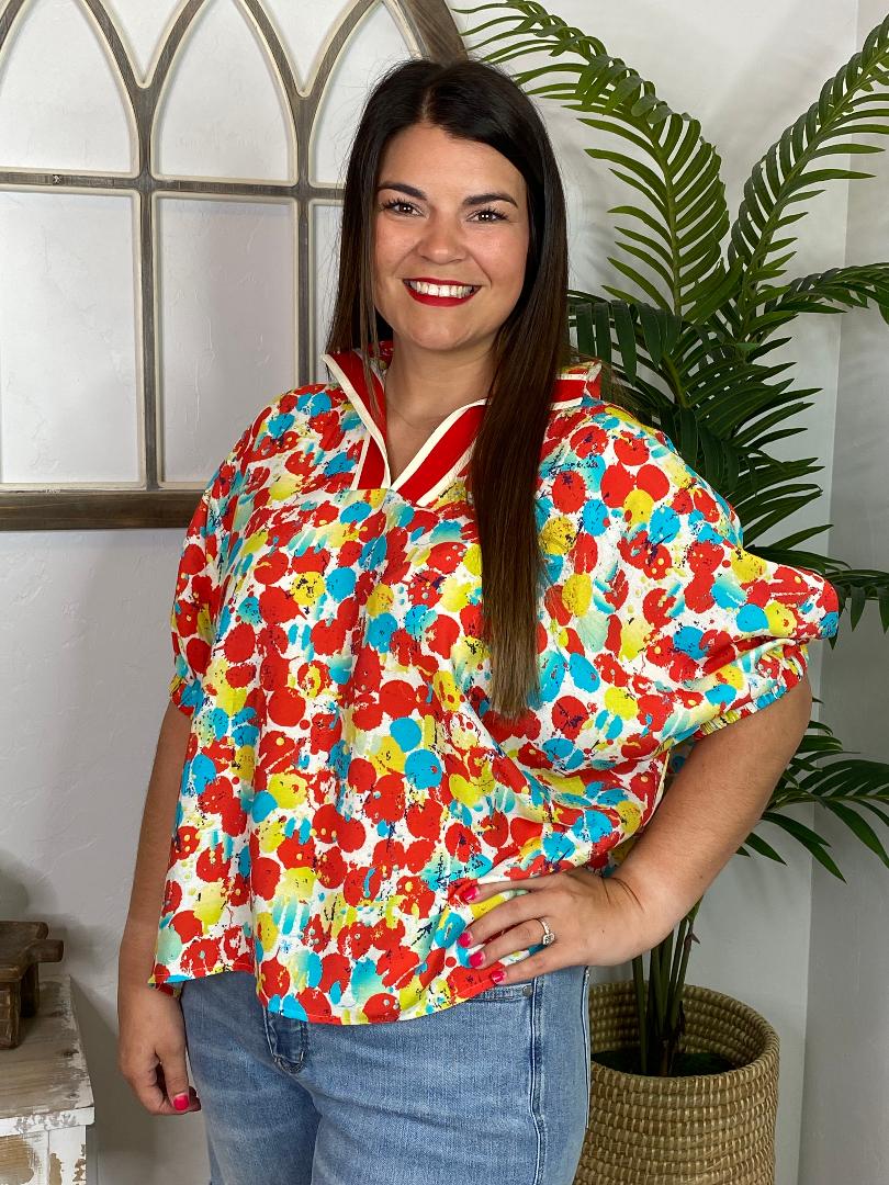 Multi Splatter Batwing in Curvy