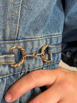 Denim Shirt or Jacket with Western Gold Accents