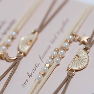 "Forever Friends" Neutral Sun Friendship Hair Tie + Bracelets