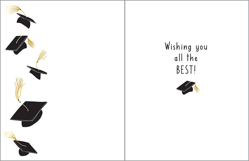 Congratulations Graduate Floating Hats Greeting Card