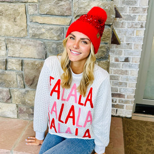 Simply Southern Braid Crewneck Fa La La La