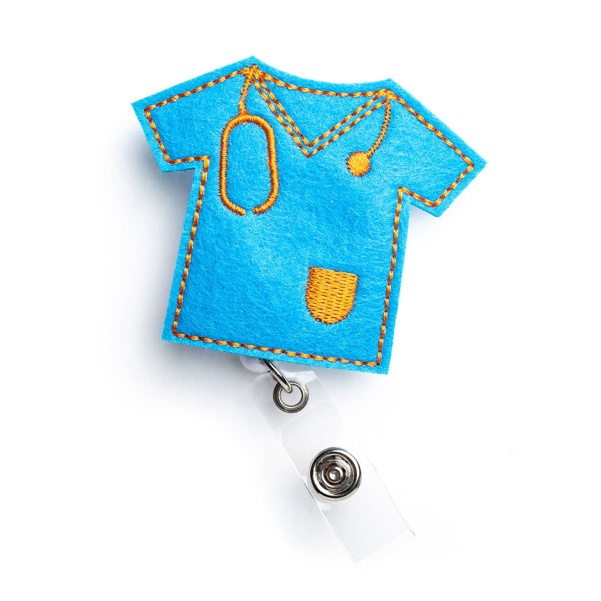 Scrub Top | Nurse Badge Reel Holder