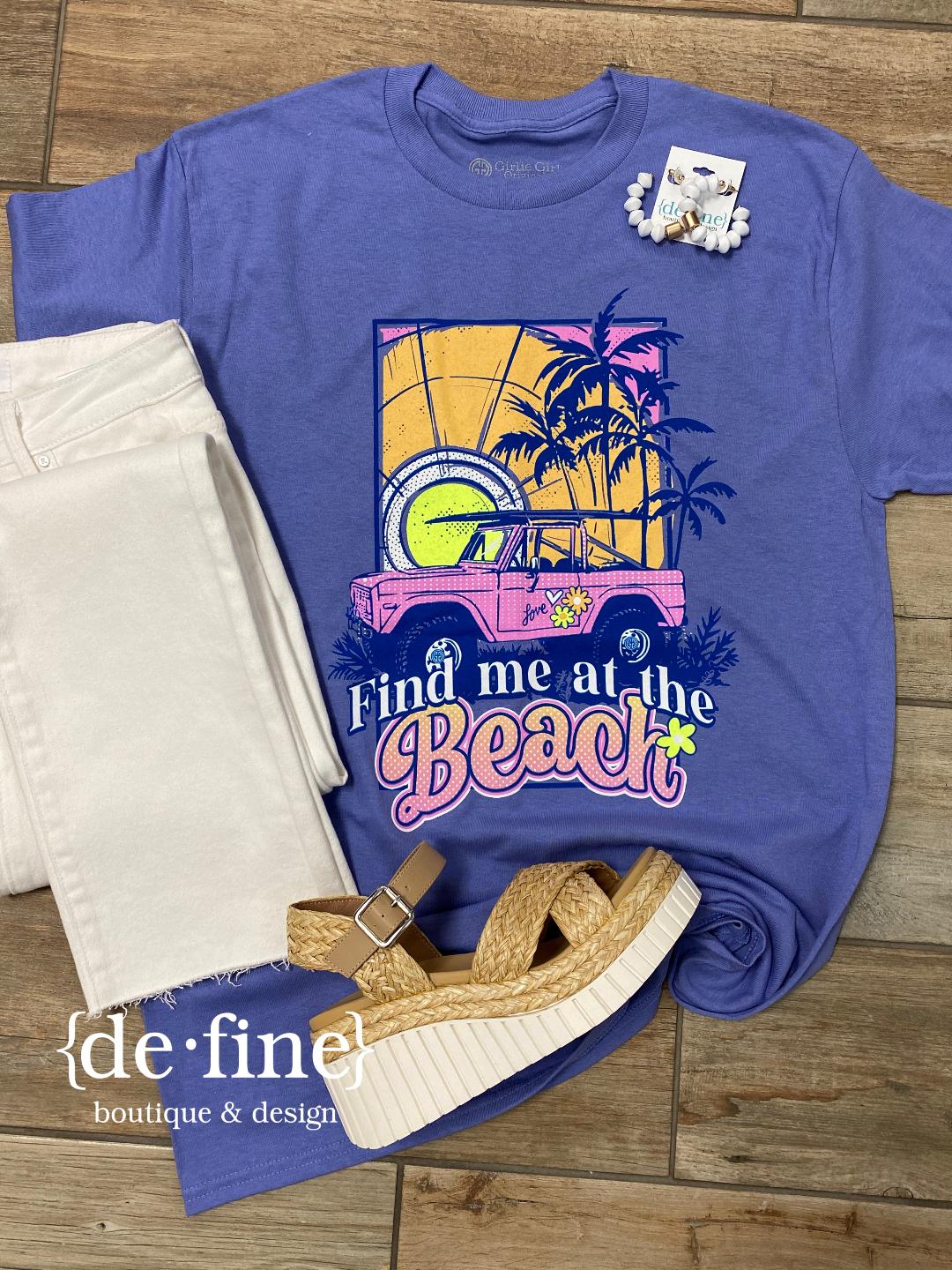 Find Me at the Beach Jeep Graphic Tee