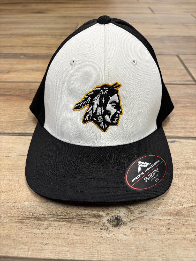 Pacific Headwear Flexfit Black and White Savage Head Hat