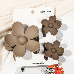 Flower Clips - Set of 3 - in 5 Colors