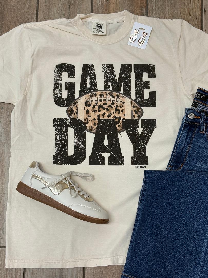 Game Day Leopard Football Graphic Tee