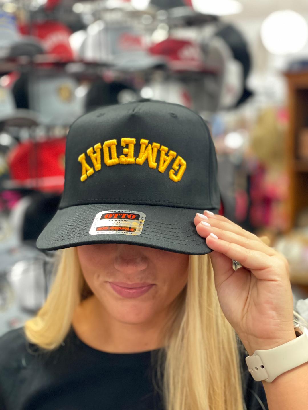 Otto Classic Fit Black and Gold Gameday Upside Down Hat