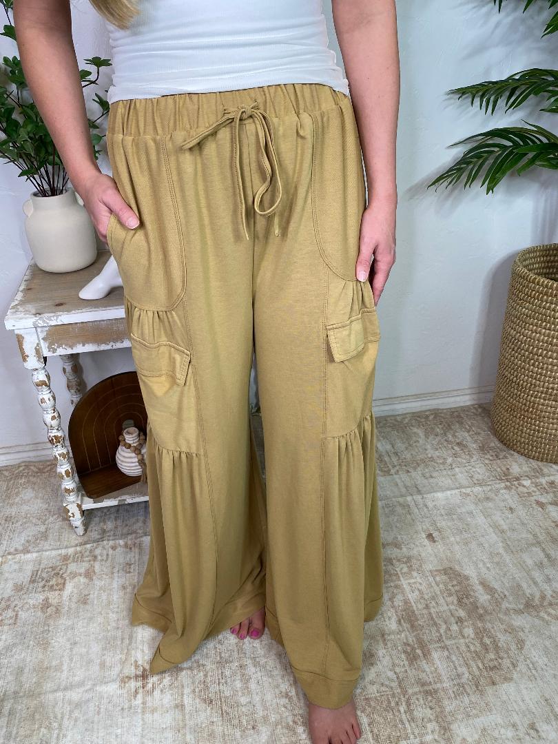 Wide Leg Cargo Comfy Pants 2 Colors