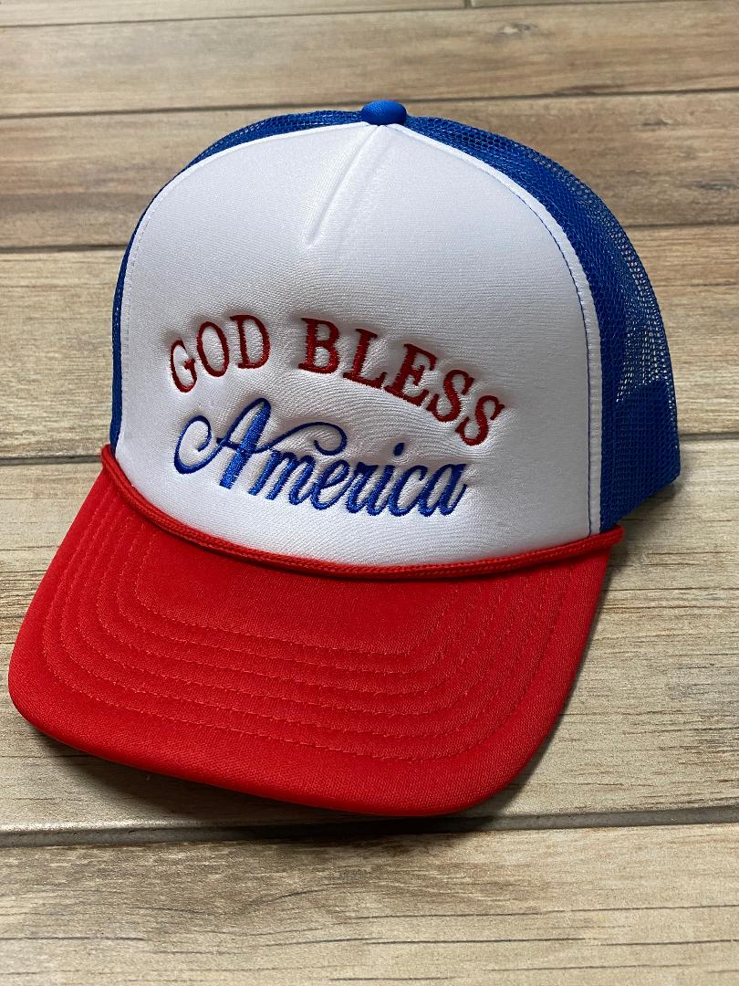 God Bless America Red, White & Blue Foam Otto Trucker Hat