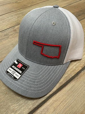 State Of Oklahoma Outline Hats
