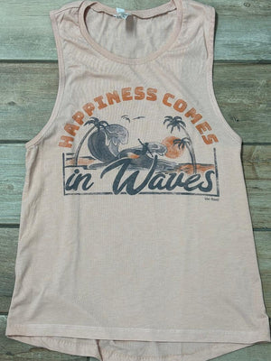 Happiness Comes In Waves Graphic Tee or Tank