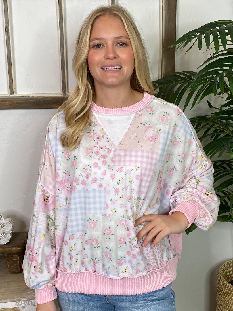 Printed Quilted Top in 2 Colors S-3XL